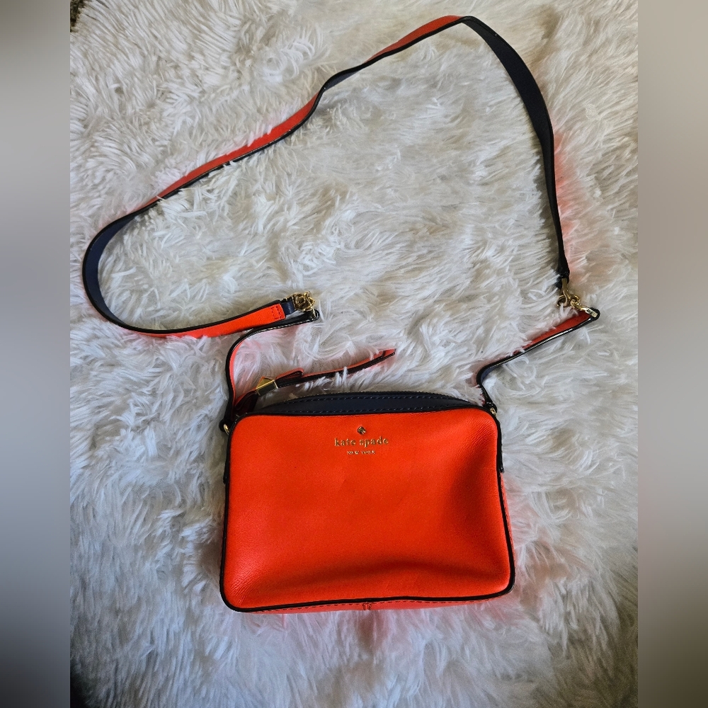 Kate Spade Vibrant Orange and Blue Crossbody Bag